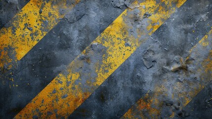 Yellow stripes on gray concrete.  Attention, dangerous, caution.  Background, screensaver or wallpaper.