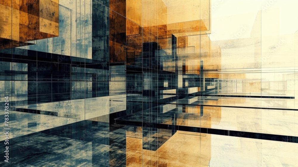 Poster background or screensaver made from architectural abstraction. ai generative.