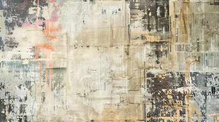grunge vintage old aged newspaper texture background evoking nostalgia and the passage of time abstract background - obrazy, fototapety, plakaty