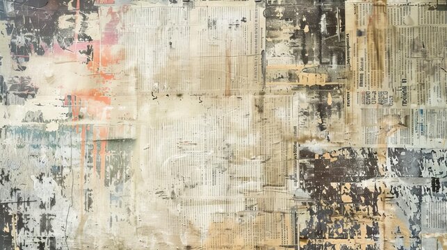 grunge vintage old aged newspaper texture background evoking nostalgia and the passage of time abstract background