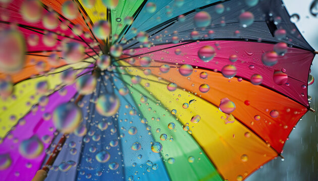 The upside-down umbrella caught rainbows instead of raindrops, creating a kaleidoscope of colors