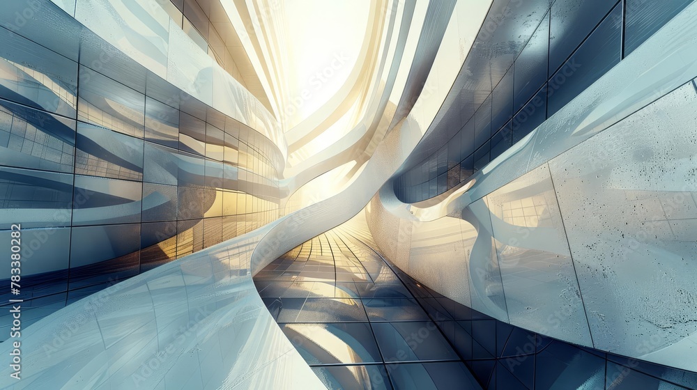 Aufkleber imaginative urban structure with abstract architectural elements showcasing a modern perspective con