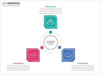 Circle infographic template with 3 options for presentations. Vector infographic design template. diagram, number options. Data visualization. Business concept with 3 steps, three process.