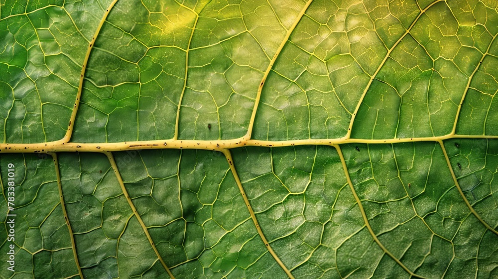 Poster intricate leaf texture with visible veins and cells macro photography