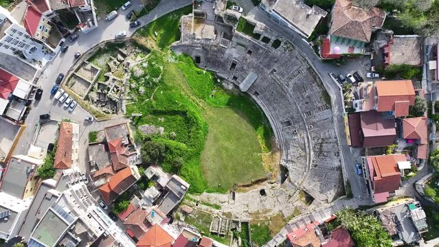 Albania Durres Illyrians old city, ruin on old Amphitheatre