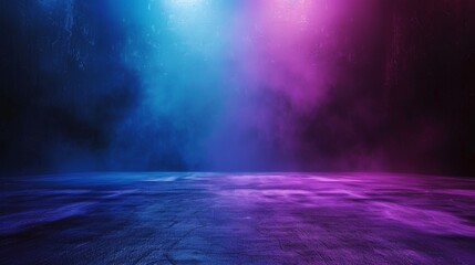 Abstract purple and blue neon lights creating a vibrant backdrop on a dark textured surface.