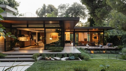modern house with garden