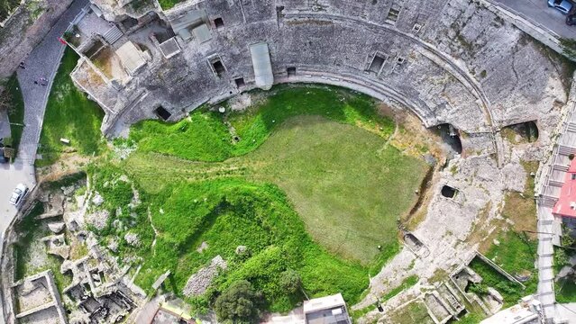 Albania Durres Illyrians old city, ruin on old Amphitheatre