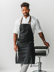 Stylish African American Barber Ready for Work