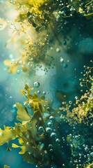 Fototapeta premium Green seaweed underwater.