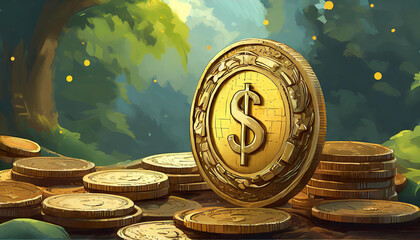 old coin money 3d currency isolated