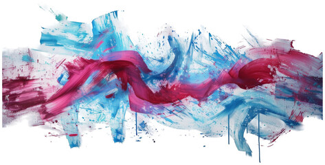 a painting of a red and blue wave. Transparent Background PNG - obrazy, fototapety, plakaty