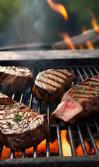 American-style barbecue, cooked meats al fresco.