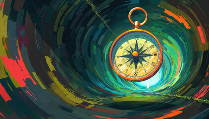 The time-traveling compass guided travelers through portals to different eras.