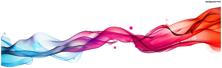 a colorful abstract background with a curved wave of smoke. Transparent Background PNG - obrazy, fototapety, plakaty