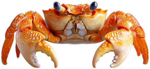 a close up of a crab with a large body. Transparent Background PNG - obrazy, fototapety, plakaty