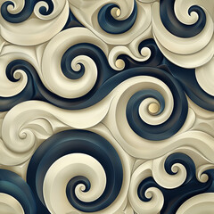 Dynamic Wave Pattern Seamless Design for Calming and Flowing Backgrounds