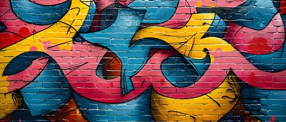 Vibrant Urban Graffiti Symphony. Concept Urban Streets, Graffiti Art, Colorful Murals, Street Culture, Vibrant Cityscape