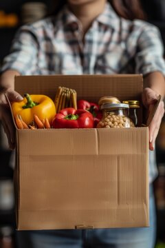 donating food boxes to help those in need Generative AI