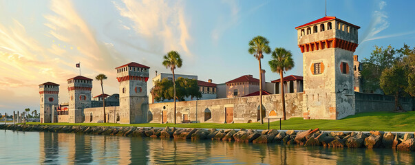 St. Augustine Historical Walk: Spanish Forts, Colonial Architecture, and Museums - obrazy, fototapety, plakaty