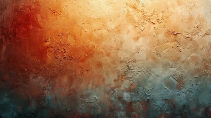 Abstract Painting in Orange and Blue Colors
