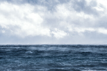 storm clouds over water