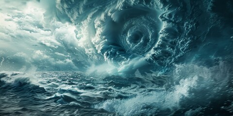 tropical cyclone as seen from Earth orbit Generative AI - obrazy, fototapety, plakaty