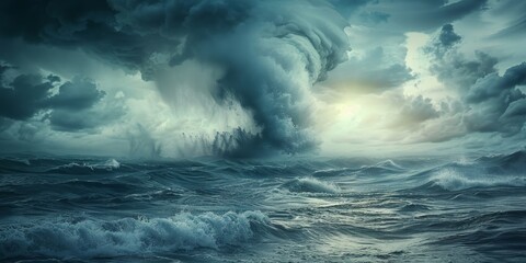 tropical cyclone as seen from Earth orbit Generative AI - obrazy, fototapety, plakaty