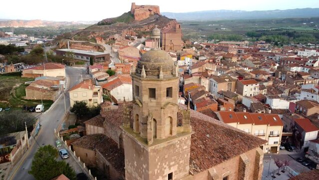 Aerial view of Arnedo, famous touristic destination in La Rioja, Spain. High quality 4k footage