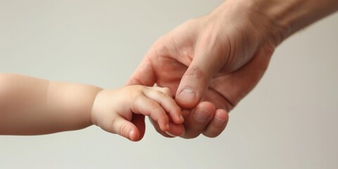 Child's hand in the hand of an adult parent Generative AI