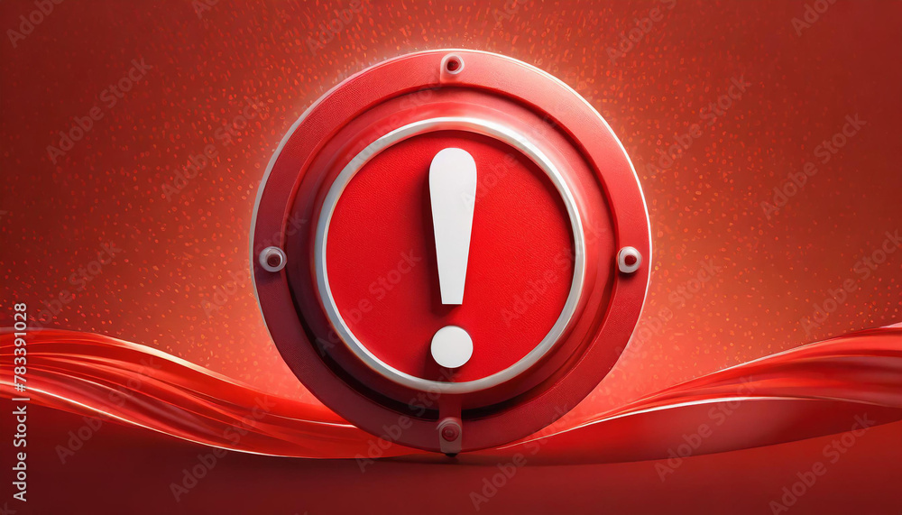 Poster red notification reminder icon chat message of attention alert alarm notice sign or flat design soci