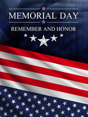Memorial day background. National holiday of the USA.	 Vector illustration.