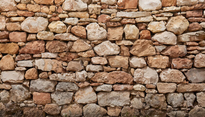 Stonewall, old brown stone pattern in textured wall, ancient bricks texture, facade material background