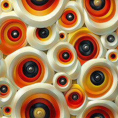 Abstract Colorful Circles Seamless Pattern on a Light Background