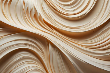 Abstract background, textured surface of light beige color, strokes of oil paint, buttercream - obrazy, fototapety, plakaty