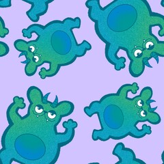 Halloween cartoon monsters seamless bears pattern for wrapping paper and fabrics and kids clothes print and festive