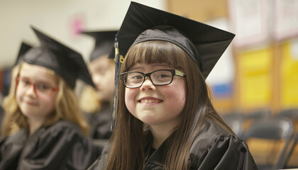 Educational Success: Girl with Down Syndrome Graduates High School with Honors, Inspiring Classmates. Learning Disability