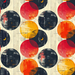 Abstract Colorful Circles Seamless Pattern on a Light Background