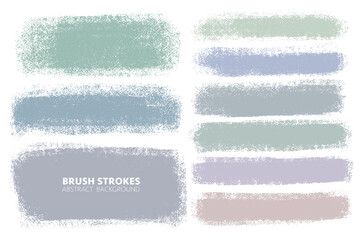 Vector set of hand drawn brush strokes, stains for backdrops. Monochrome design elements set. One color artistic hand painted backgrounds.