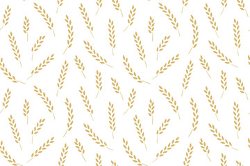 wheat ear seamless golden pattern with wheat ears; great for first holy communion invitation and other accessories - vector illustration - 783395245
