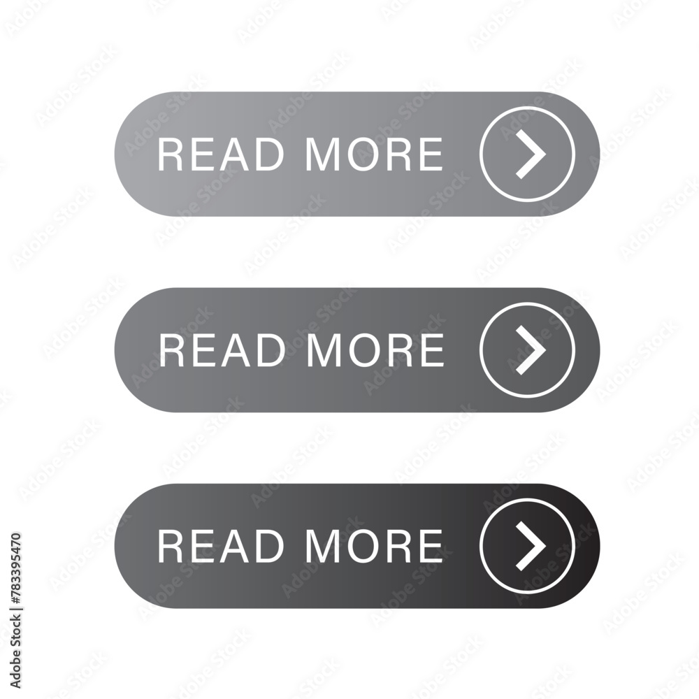 Poster read more black button set call to action
