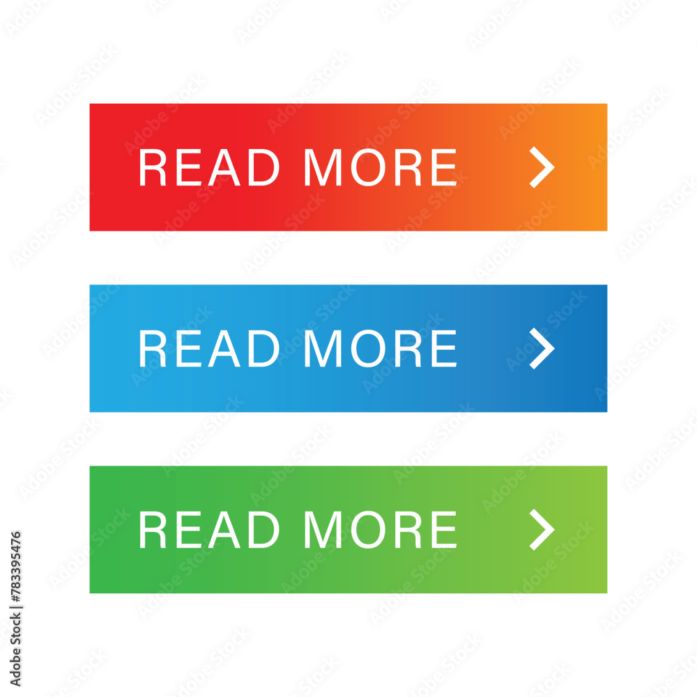 Poster read more color button set call to action