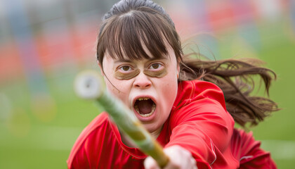 Adaptive Athlete: Sports Enthusiast with Down Syndrome Competes and Wins in Adapted Sports Events. Learning Disability