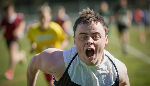 Adaptive Athlete: Sports Enthusiast with Down Syndrome Competes and Wins in Adapted Sports Events. Learning Disability