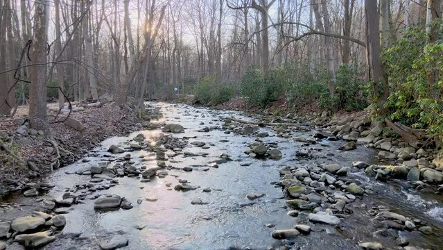 Waterfall and stream in Laurelville, Pennsylvania