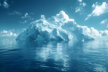 Arctic Serenity: Climate's Quiet Crescendo. Concept Arctic Exploration, Climate Change, Wildlife Conservation, Polar Researchers, Ice Cap Melting - obrazy, fototapety, plakaty