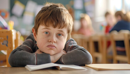 Time Management Workshop: Teen with Down Syndrome Attends Time Management Workshops for Organization and Productivity. Learning Disability..