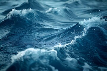 Serene Waves: Minimalist Ocean's Embrace. Concept Nature's Harmony, Tranquil Seascapes, Minimalistic Marine Views