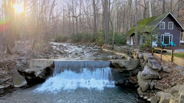 Waterfall and stream in Laurelville, Pennsylvania