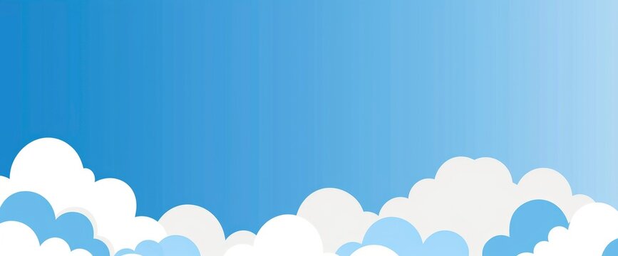 A simple cartoon background of a blue sky with clouds. The bottom edge is blank for text or design, creating an empty space for adding content to the game's interface, Anime Background Images